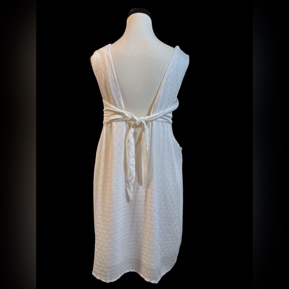 Weavers White Mini Dress with Red Floral Embroidery - Picture 6 of 6